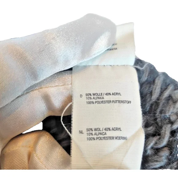 The North Face Wool Alpaca Knit Beanie Gray Lined Winter Hat One Size - Picture 6 of 13